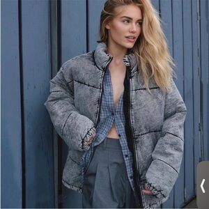 NWT Grey London denim puffer jacket #puffjacket